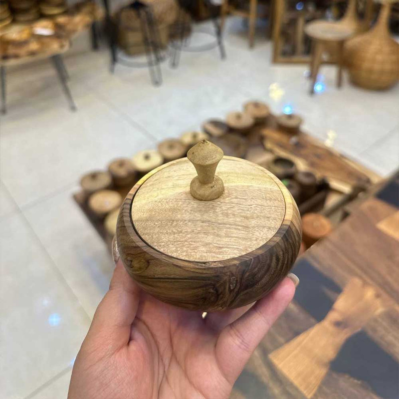 قندان چوبی مدل گردو