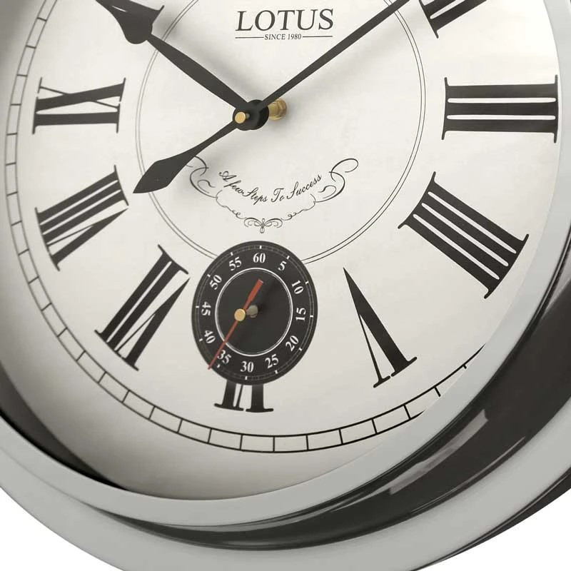ساعت دیواری عقربه‌ای با نشانگر رومی لوتوس مدل M-4031-JOLIET-SILVER