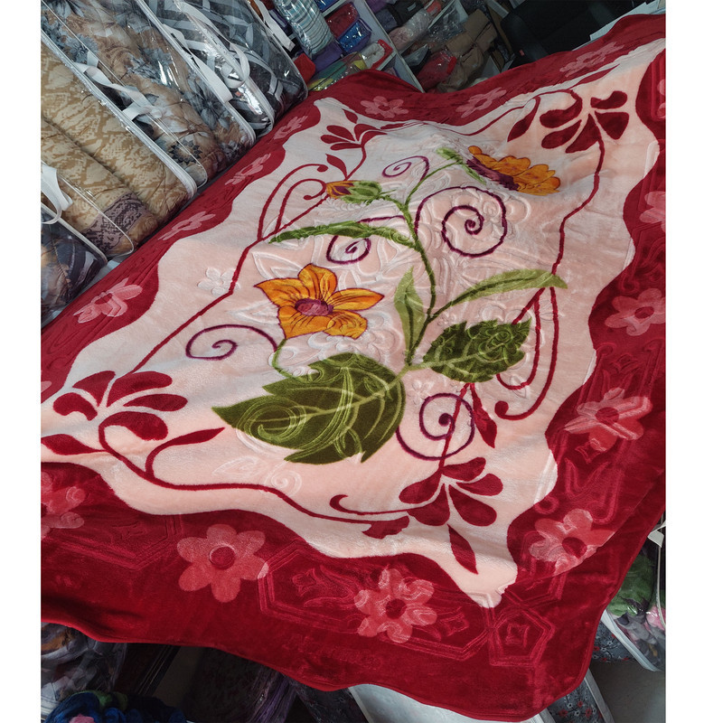 پتو 1 نفره نرمینه بافت مدل نسیم کد 01 سایز 210x155 سانتی‌متر