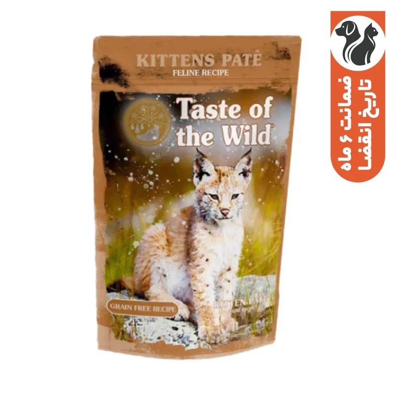 پوچ بچه گربه تیست آف ویلد مدل Kitten Chicken Pate طعم مرغ وزن ۸۵ گرم