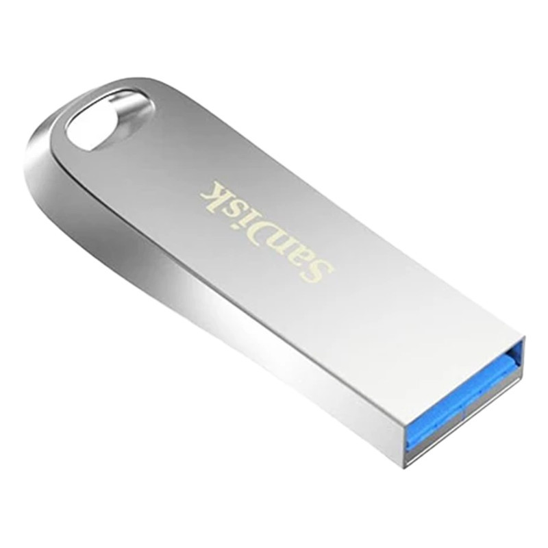 فلش مموری سن دیسک Ultra Luxe ظرفیت 64 گیگابایت با رابط USB 3.1 سرعت خواندن تا 150 مگابایت بر ثانیه، بدنه فلزی مقاوم، پشتیبانی از نرم‌افزار رمزگذاری اطلاعات