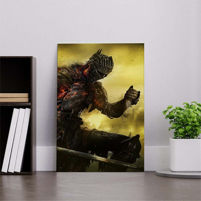 تابلو شاسي کارنيکا طرح دارک سولز Dark Souls کد 70861 مجموعه 4 عددی