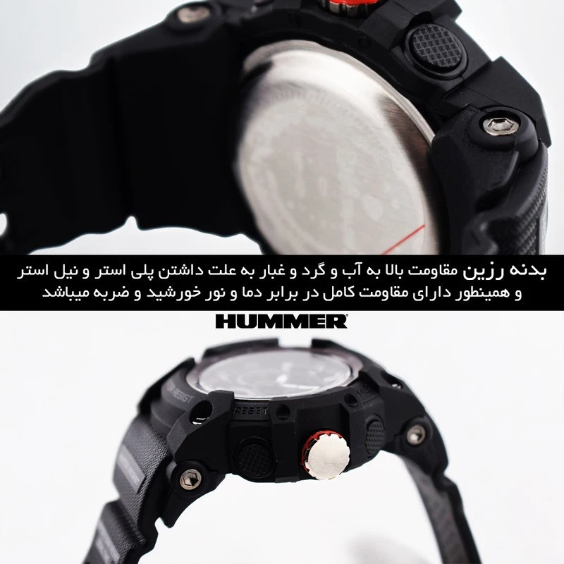 ساعت مچی عقربه‌ای و دیجیتال مردانه هامر مدل دوزمانه کرونوگراف موتور ژاپن 1440HM-C4