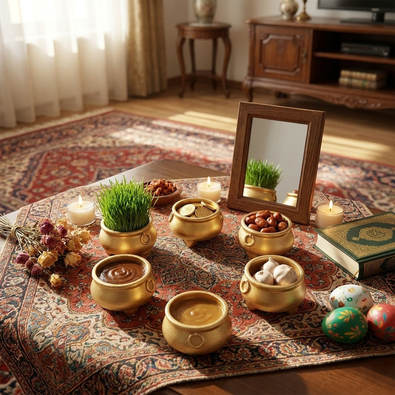 مجموعه ظروف هفت سین 6 پارچه مدل دیگ چی