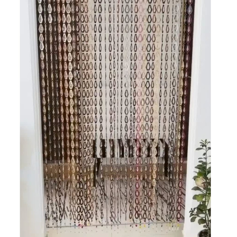 پرده آریا کریستال مدل طاووس سایز 100x200 سانتی متر