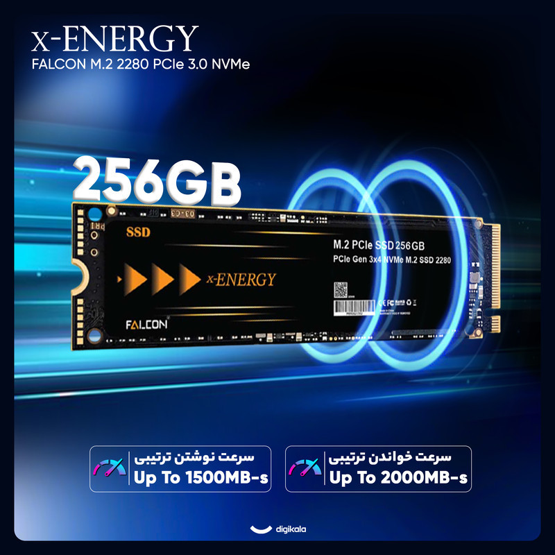 اس اس دی اینترنال PCIe Gen3 x4 ایکس انرژی مدل FALCON ظرفیت 256 گیگابایت