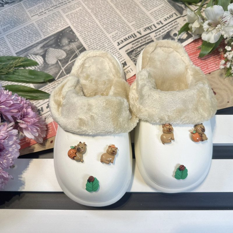 دمپایی حوله‌ای زیتون مدل کریسمس کد Wh-05