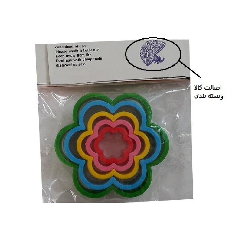 کاتر شیرینی پزی به گز مدل گل 6 پر مجموعه 5 عددی