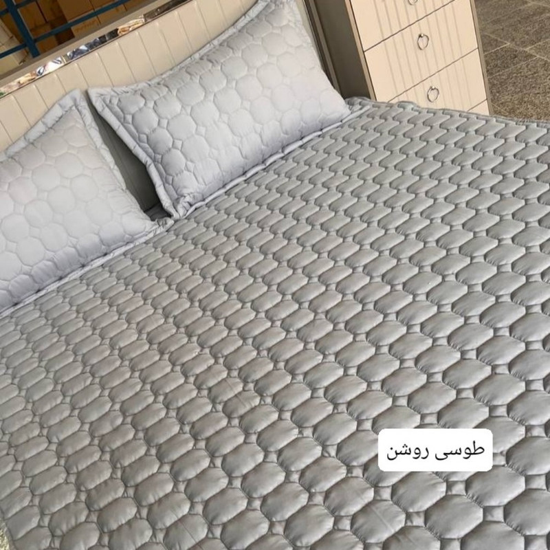 سرویس روتختی 2 نفر 3 تکه مدل  کشدار طرح زنبوری