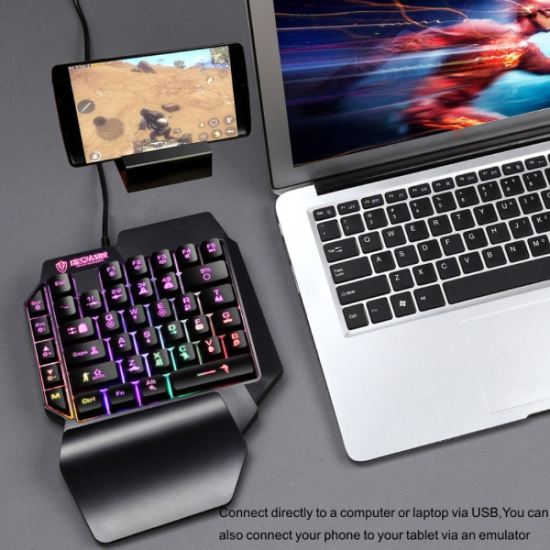 کیبورد گیمینگ شیپادو مدل RGBF6، سوییچ ممبران، Tenkeyless، نورپردازی LED RGB