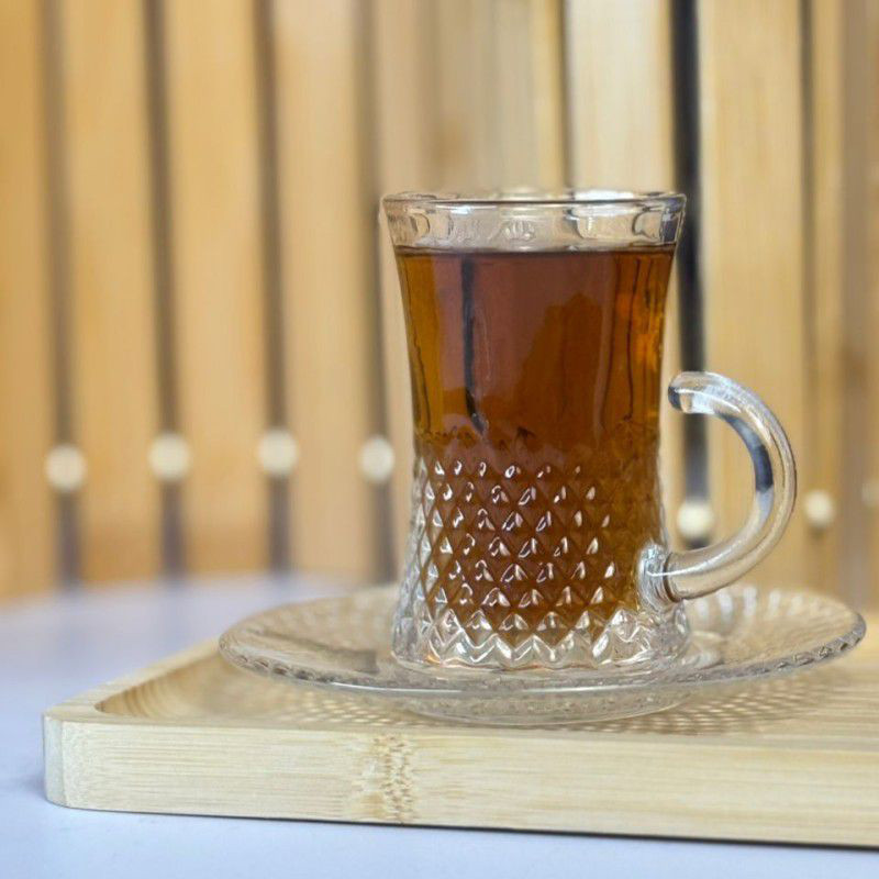ست فنجان و نعلبکی 12 پارچه مناسب برای 6 نفر دلی مدل کمر باریک لوزی