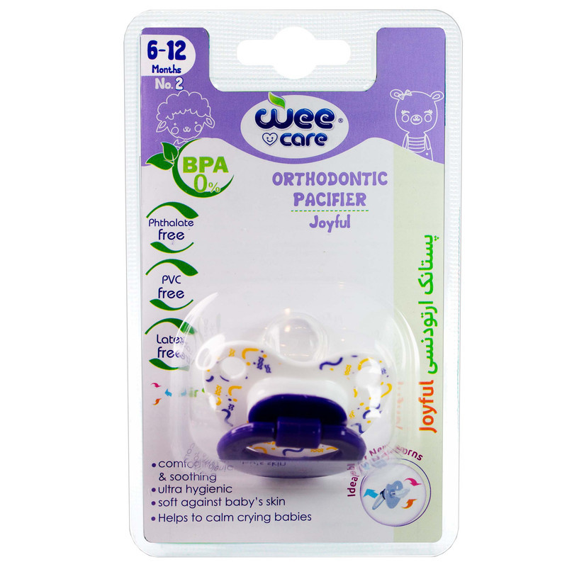 پستانک ارتودنسی وی کر مدل دسته دار مات چاپدار joyful کد P122