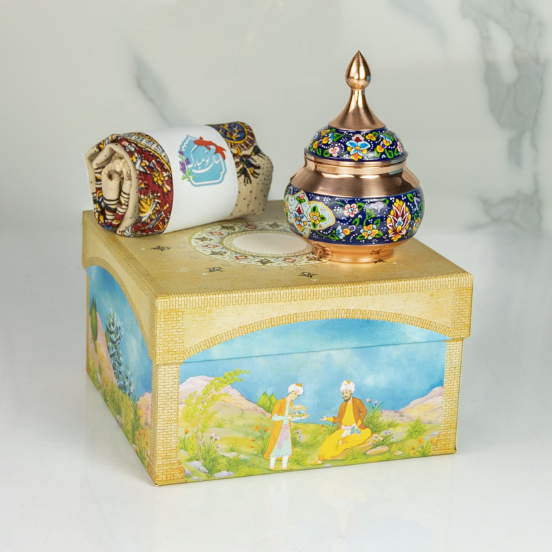 قندان مسی صنایع دستی اریسا طرح پرداز گل