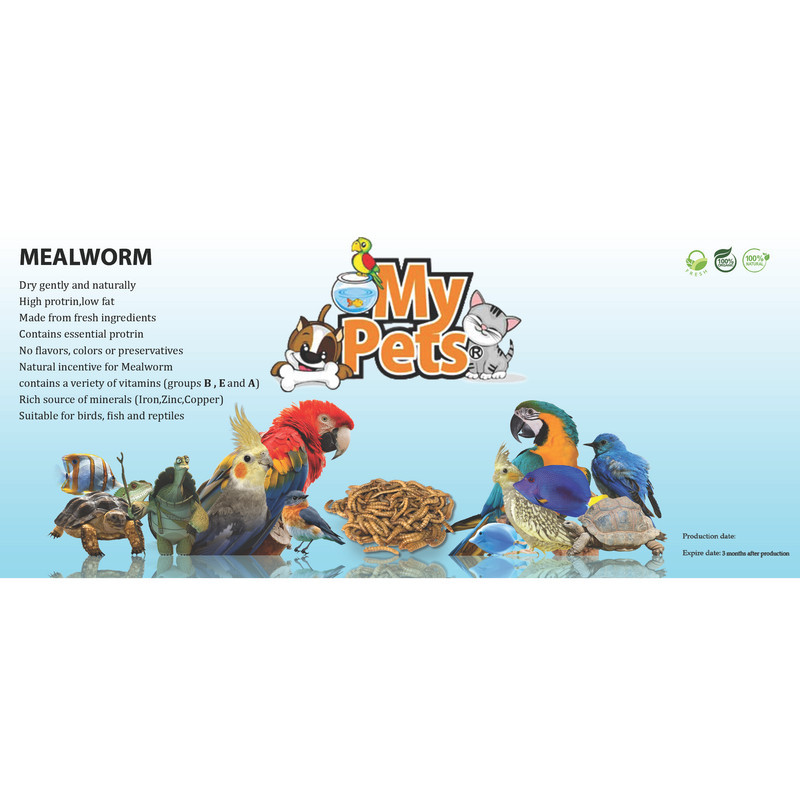 غذای تشویقی پرندگان مای پتز مدل Mealworm وزن 70 گرم