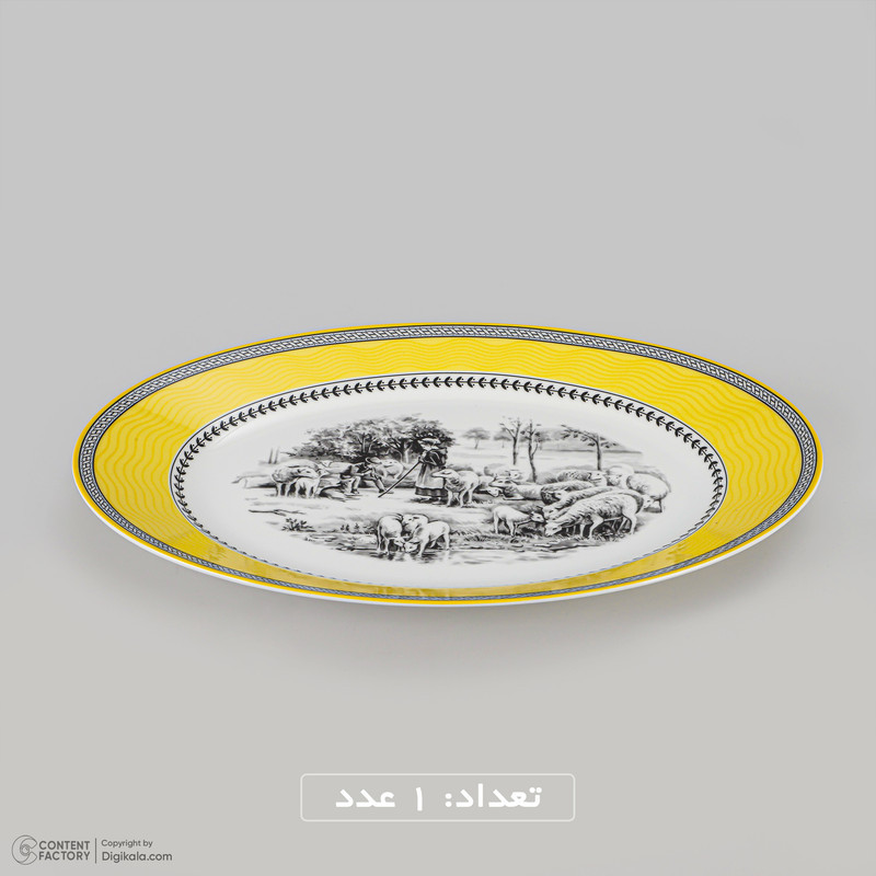 سرویس غذاخوری 28 پارچه 6 نفر چینی زرین ایران مدل ایتالیا اف Village 2 درجه یک