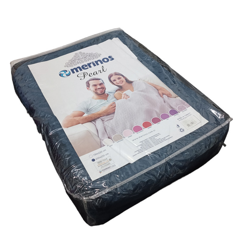 پتو مرینوس مدل Pearl Lacivert دو نفره سایز 220×200 سانتی متر