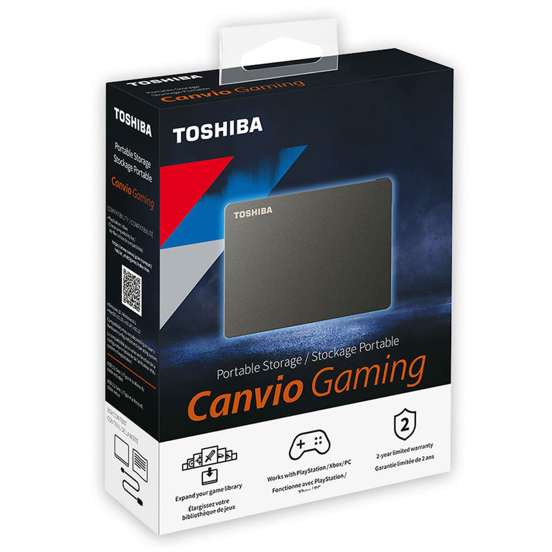 هارد اکسترنال توشیبا مدل Canvio Gaming ظرفیت دو ترابایت دارای رابط USB Type-A 3.2
