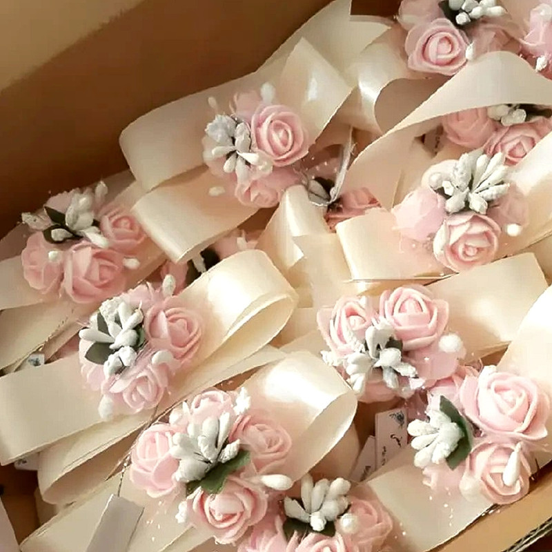 گیفت مدل دستبند عروس طرح گل بسته ۶ عددی