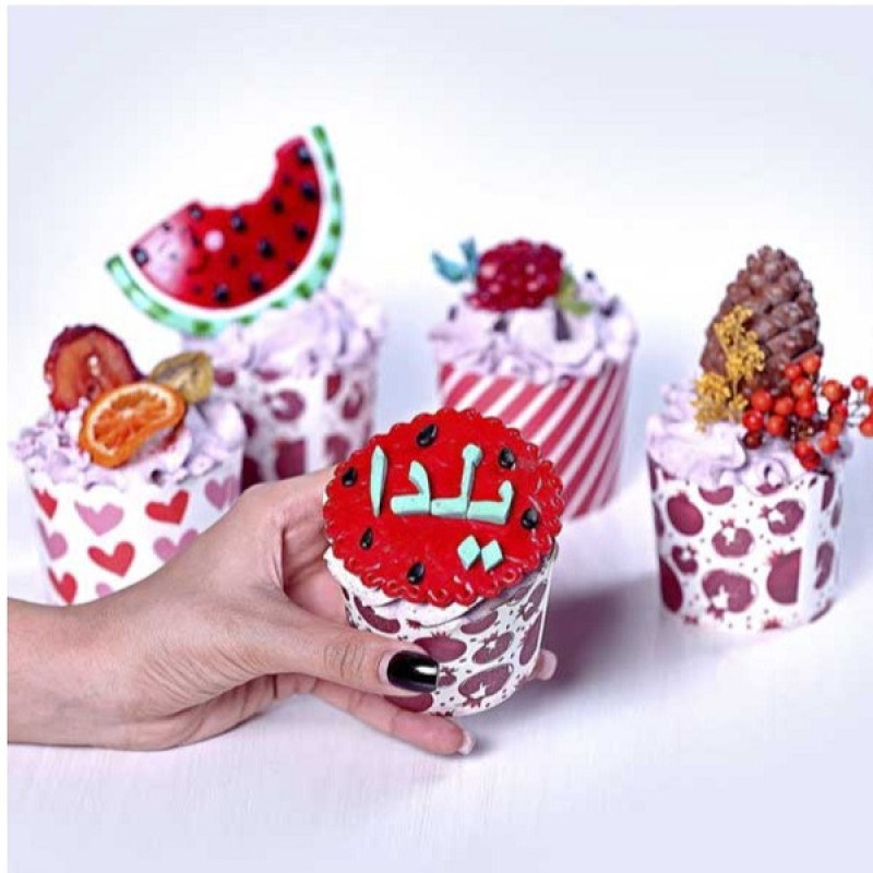 کپسول کاغذی کاپ کیک به گز مدل یلدا مجموعه 12 عددی