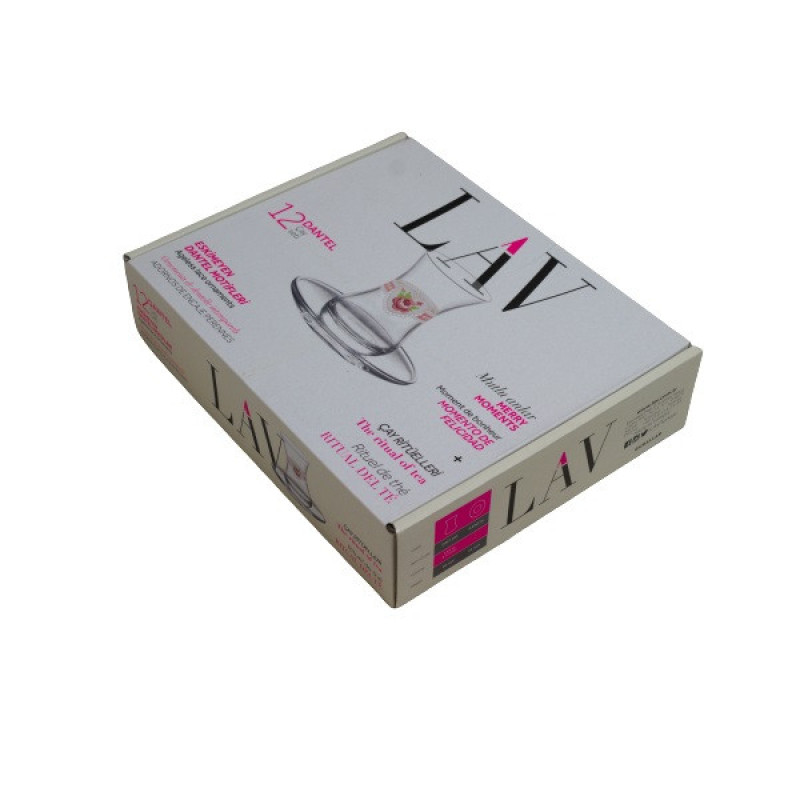 ست فنجان و نعلبکی 12 پارچه لاو مدل DANTEL PEMBES1