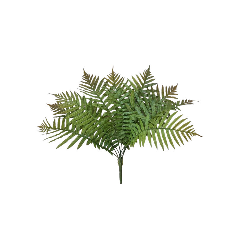 بوته سرخس مصنوعی 9 برگ با برگ‌های ژله‌ای لمسی، ابعاد 38×38×45 سانتی‌متر، وزن 70 گرم