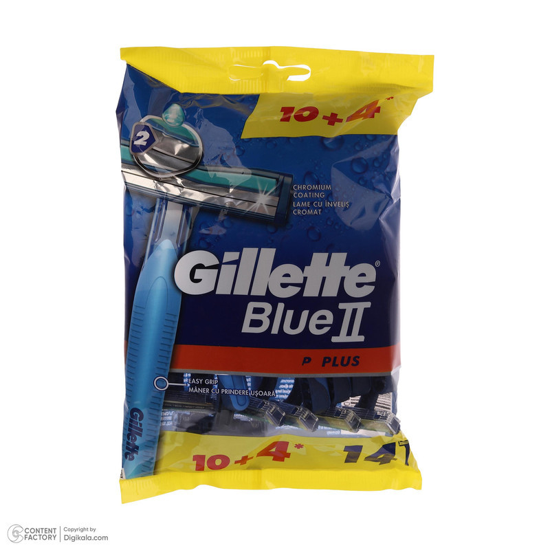 خود تراش ژیلت مدل BLUE 2 PLUS بسته 14 عددی