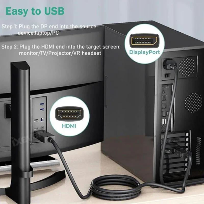 کابل Display Port به HDMI فرانت مدل FN-DPCBH18 طول 1.8 متر