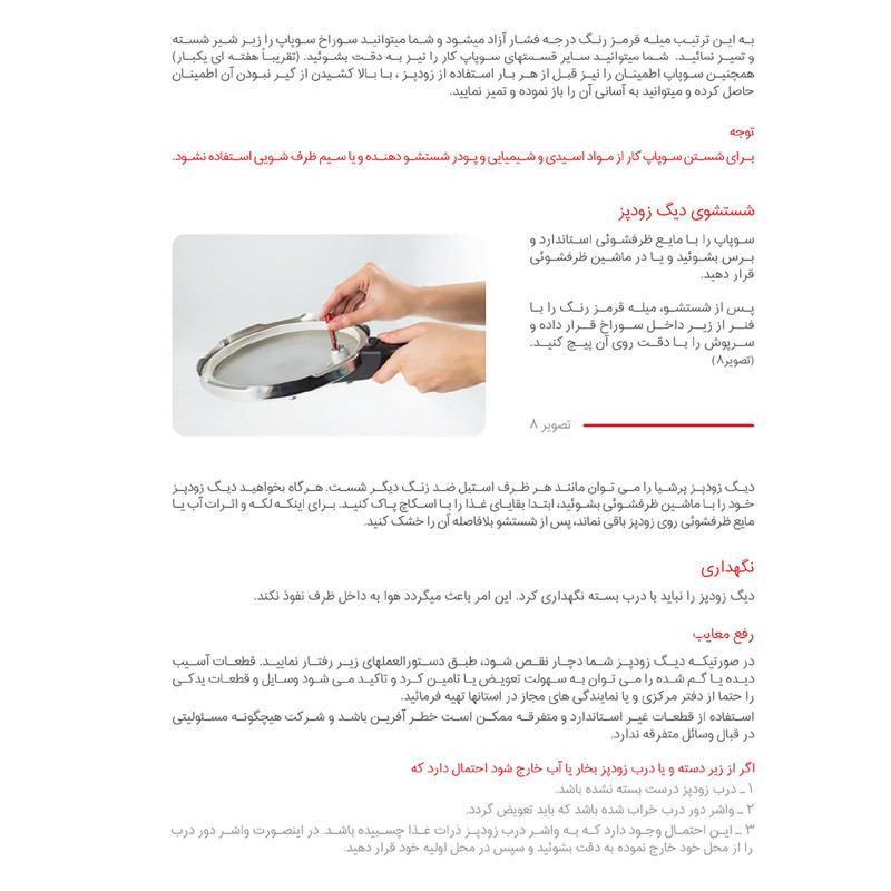 زودپز پارس استیل مدل پرشيا گنجایش 6 ليتر