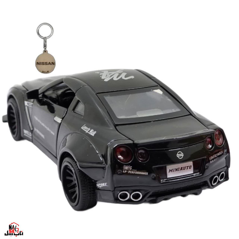 ماکت ماشین ناب سل مدل نیسان جی تی آر فلزی موزیکال چراغدار اسپرت NISSAN GTR SPORT به همراه جاسوییچی