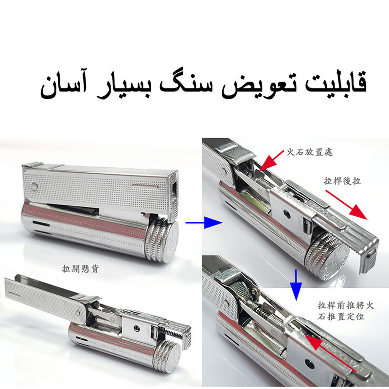 فندک بنزینی ایمکو مدل اتومات و ضد باد طرح سرخپوستی