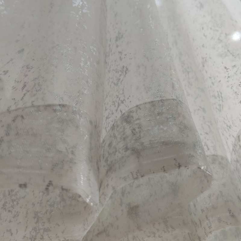 پرده تیکو دکو مدل دوخت ساده حریر ژورژت طلاکوب سایز 280x400 سانتی‌متر