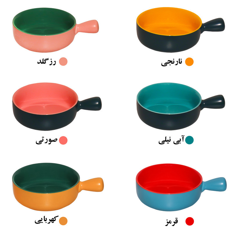 ظرف سرو پلی‌استر دسته‌دار مناسب شستشو با دست و ماشین ظرفشویی، کد 2024، طول دسته 20 سانتیمتر، عرض 15 سانتیمتر، گودی 4.5 سانتیمتر