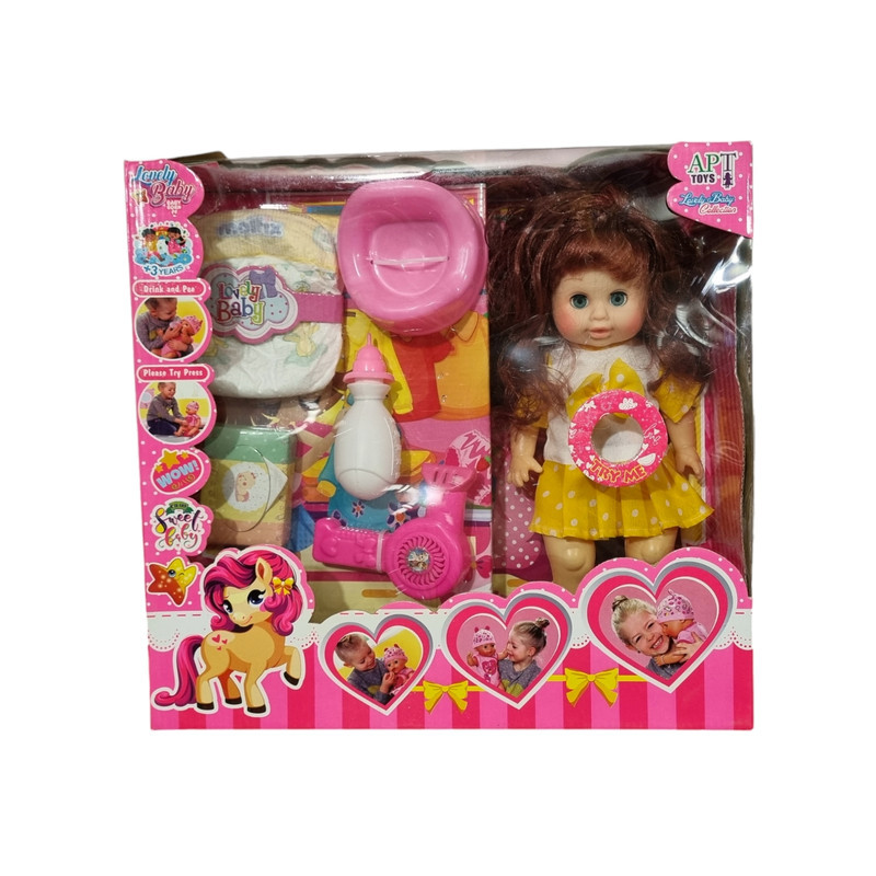 عروسک بی بی مدل APT TOYS کد 99 ارتفاع 38 سانتی متر