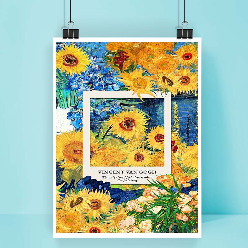 پوستر کارنيکا طرح شب پرستاره فانتزی ون‌گوگ Fantasy Starry Night Van Gogh کد 95216 مجموعه 8 عددی