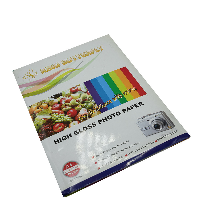 کاغذ چاپ عکس فتوگلاسه کینگ باترفلای مدل 260gm سایز A4 بسته 20 عددی