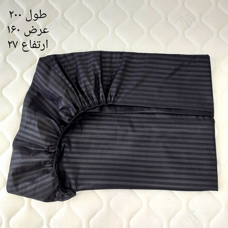 سرویس ملحفه مدل کشدار ni05034 طرح هتلی کد 160  دو نفره سه تکه