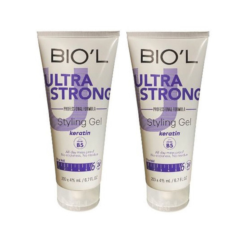 ژل حالت دهنده مو بیول مدل ULTRA STRONG حجم 200 میلی لیتر بسته دو عددی