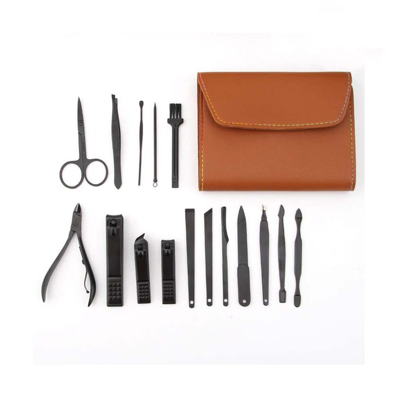 ست مانیکور و پدیکور مدل 16-Leather مجموعه 16 عددی