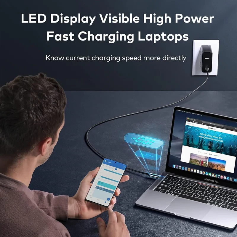 کابل تبدیل USB-C بیسوس مدل Display Fast Charging-100W طول 1 متر