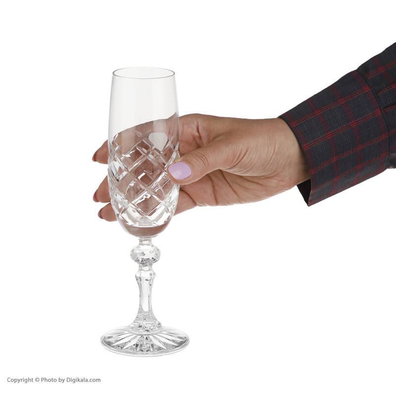 لیوان بوهمیا مدل پایه دار خشتی کد 48 بسته 6 تایی