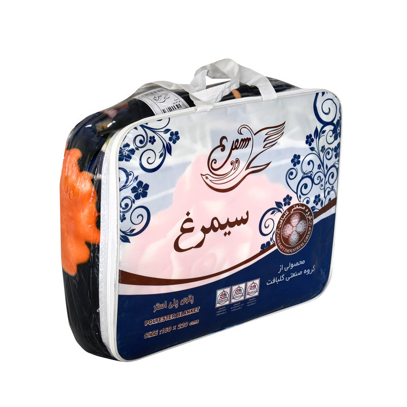 پتو گلبافت مدل سیمرغ کد 16412 یکنفره سایز 160x220 سانتی متر