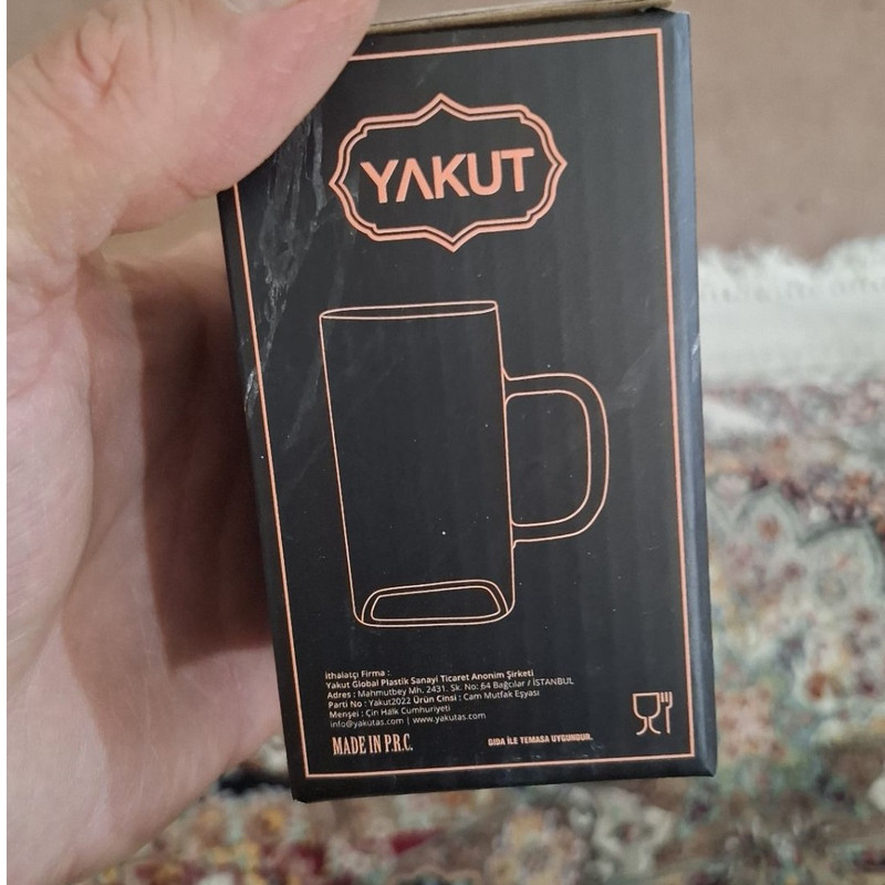 لیوان یاکوت مدل مربع دسته رنگی کد 1369n 10