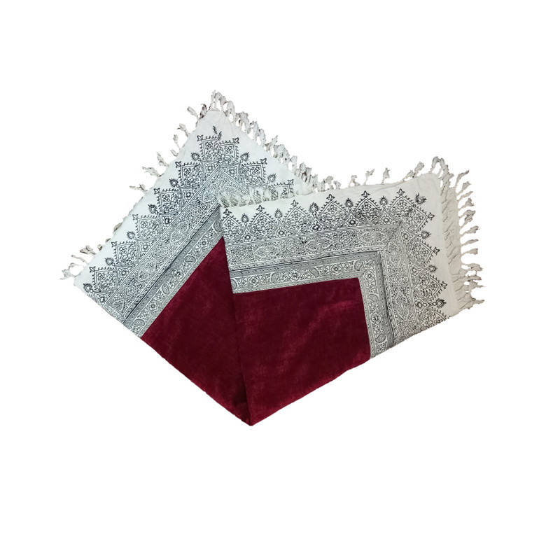 رومیزی مدل مخمل و قلمکار  سایز 80x80 سانتی‌متر
