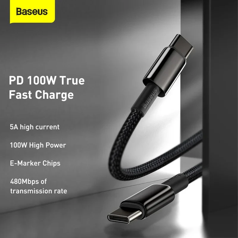 کابل تبدیل USB-C به USB-C باسئوس مدل Tungsten طول 2 متر