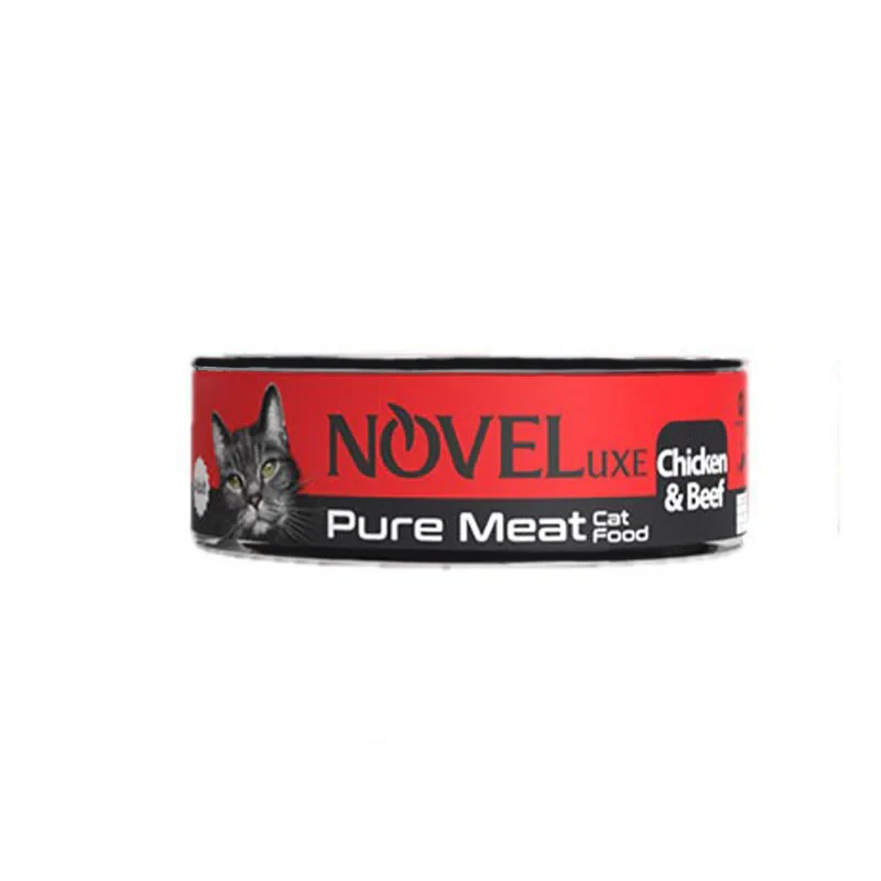 کنسرو غذای گربه نوول مدل Pure Meat مرغ و گوشت وزن 120 گرم