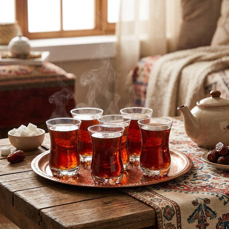 استکان پاشاباغچه مدل Sylvana کد 42411 بسته 6 عددی