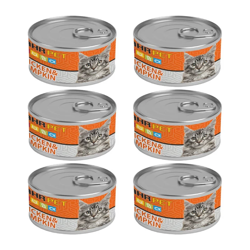 کنسرو نچرال گربه شهرپت مدل Chicken Pumpkin وزن 120 گرم بسته 6 عددی