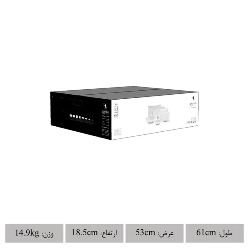 سرویس غذاخوری 30 پارچه 6 نفر چینی زرین ایران مدل وینچی زرین یک خط طلا درجه 3