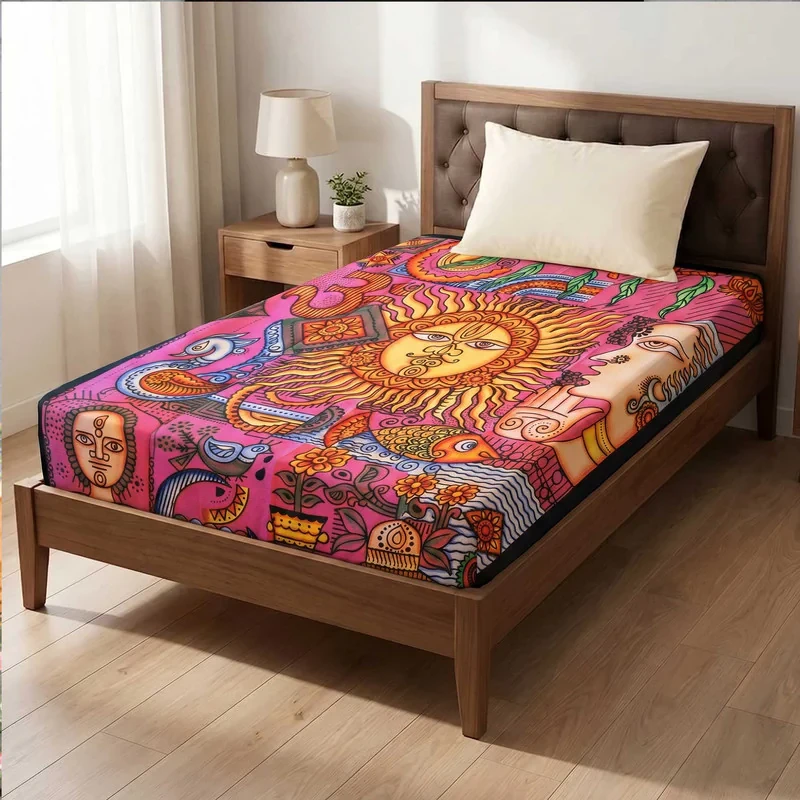 روتختی یک نفره مدل سنتی هندی کد 602 سایز 200x120 سانتی‌متر