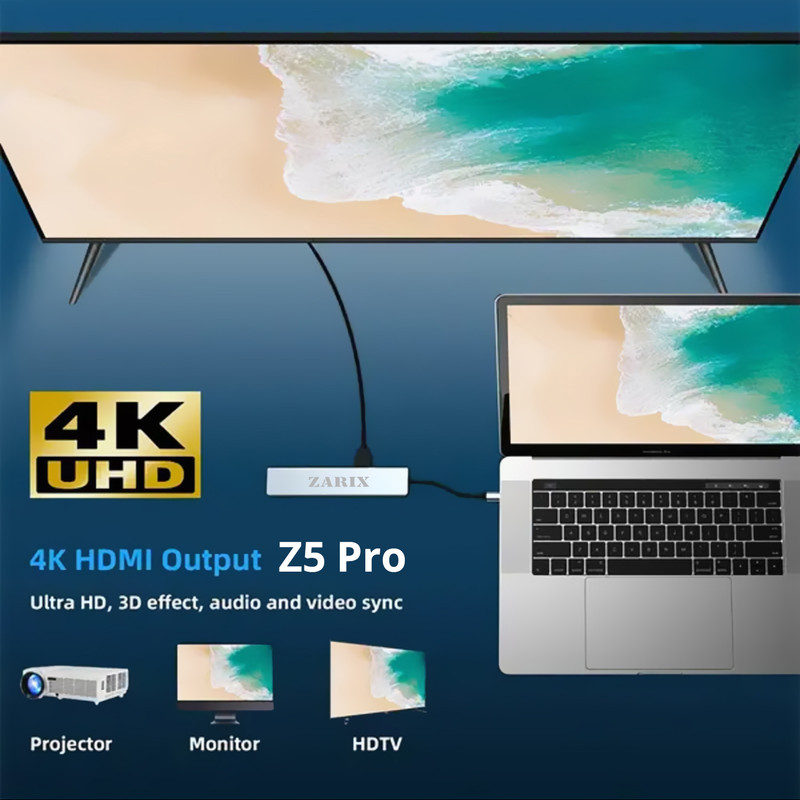 هاب 5 پورت USB-C زاریکس مدل Z5 Pro